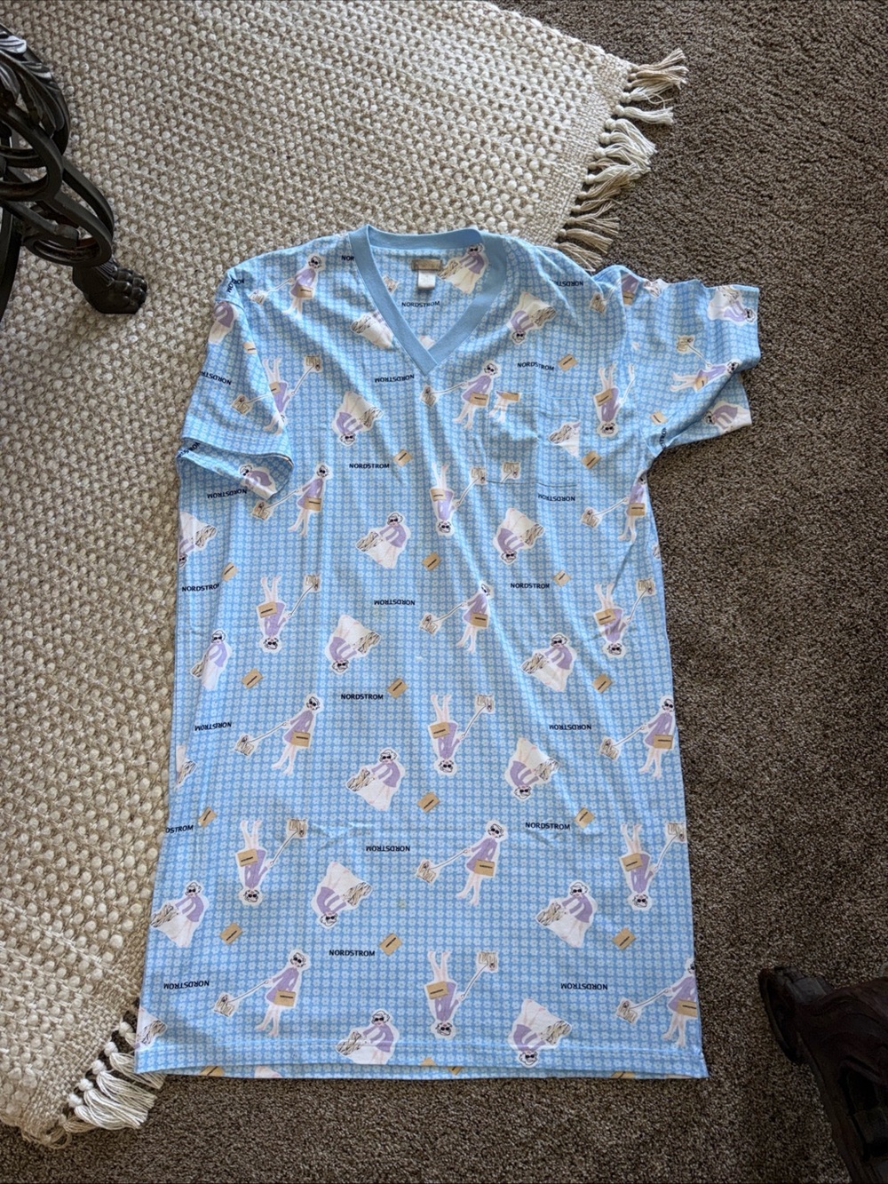 Nordstrom Woman’s Light Blue Novelty Pajama Nightgown 2XL